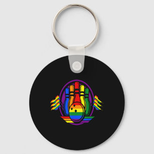 Bowling Rainbow Flagga Lgbt-q Coola Gay pride Ally Nyckelring
