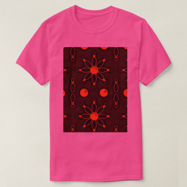 Bowling Red Seamless Tapet T Shirt (Design framsida)