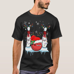 Bowling Reindeer Santa Hat jul Bowling Älskare T Shirt