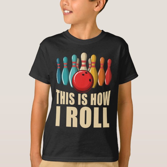 Bowling Roligt Strejka Älskare Retro T Shirt (Framsida)