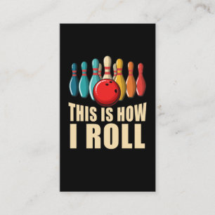 Bowling Roligt Strejka Älskare Retro Visitkort