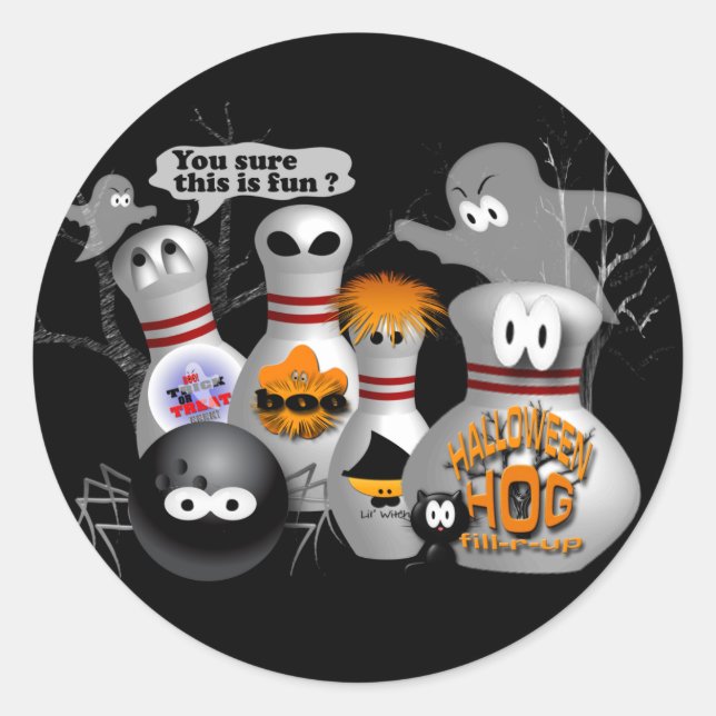 Bowling Runt Klistermärke (Framsida)