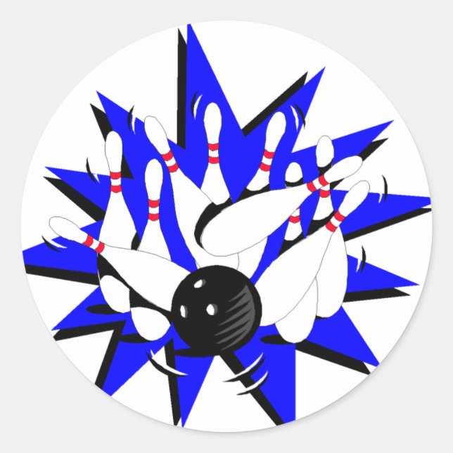 Bowling Runt Klistermärke (Framsida)