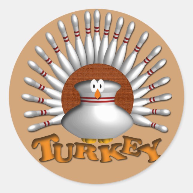 Bowling Runt Klistermärke (Framsida)