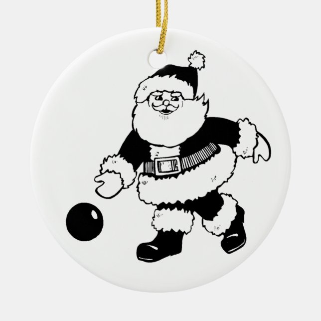 Bowling Santa Julgransprydnad Keramik (Framsidan)