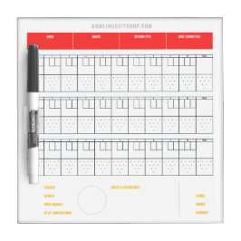 Bowling Scoreboard | 3 spel med stift Skrivtavla