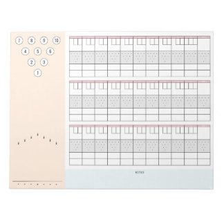 Bowling scoresheet 3 Gamw/ stift och ram notes Anteckningsblock