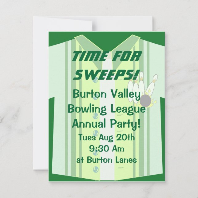 Bowling Shirt Party Inbjudningar (Framsida)