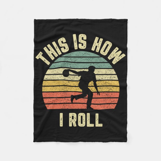 Bowling Shirt Så här rullar jag Retro-designen Fleecefilt (Framsidan)