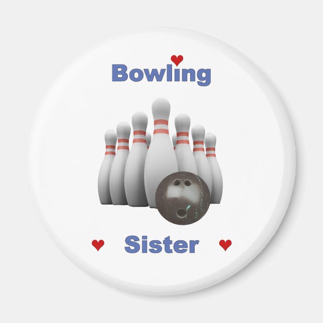 Bowling Sister Hearts Magnet (Framsidan)