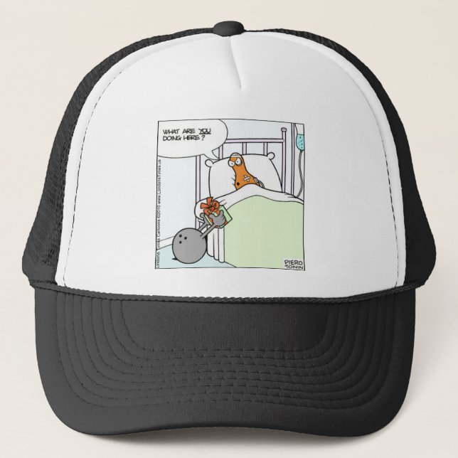 Bowling Sjukhus Roliga T-shirts Kort Muggar Gåvor Truckerkeps (Framsida)