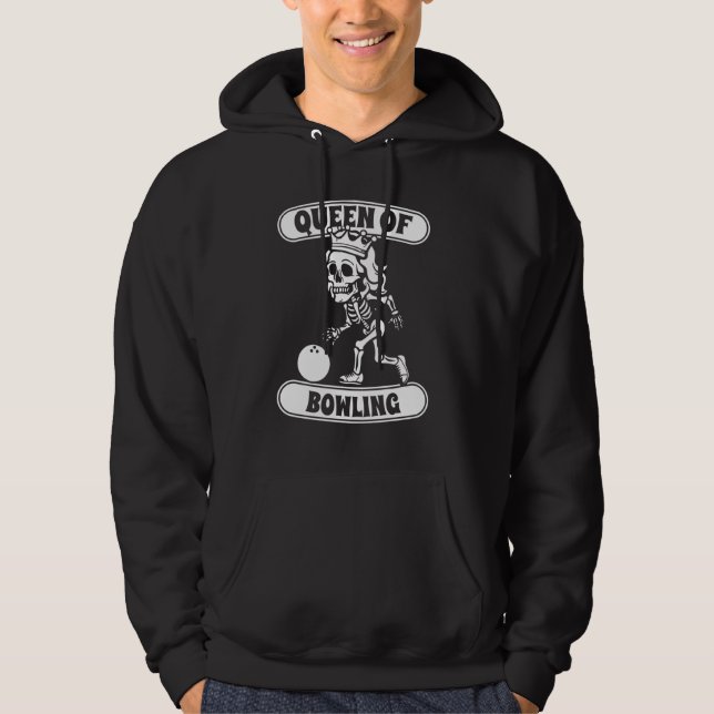 Bowling Skeleton Team League - Alley Bowlareare Qu Hoodie (Framsida)