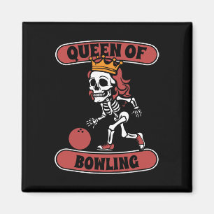 Bowling Skeleton Team League - Alley Bowlareare Qu Magnet