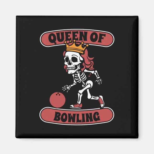 Bowling Skeleton Team League - Alley Bowlareare Qu Magnet (Framsidan)