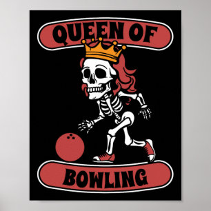 Bowling Skeleton Team League - Alley Bowlareare Qu Poster