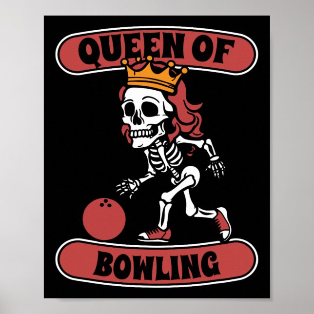 Bowling Skeleton Team League - Alley Bowlareare Qu Poster (Framsidan)