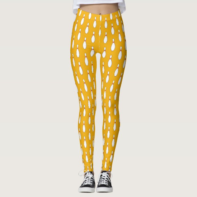 Bowling Skittle Mönster Leggings (Framsida)