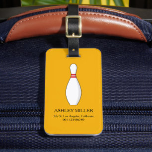 Bowling Skittle Personalize Bagagebricka