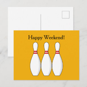 Bowling Skittle Personalize Helg Vykort