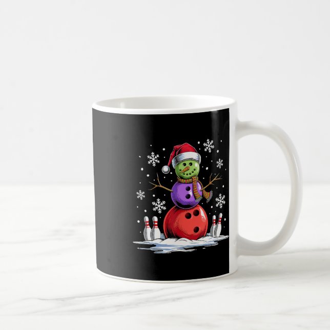 Bowling Snögubbe Bowling Player Santa Hat jul Kaffemugg (Höger)