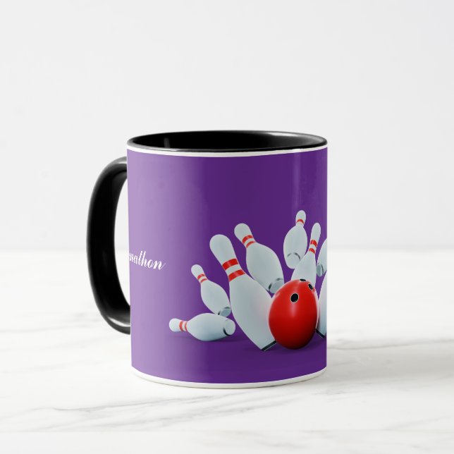 Bowling sport Boll och käglor strike! Mugg (Framsida vänster)