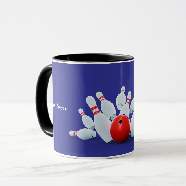 Bowling sport Boll och käglor strike! Mugg (Framsida vänster)