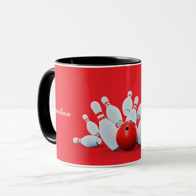 Bowling sport Boll och käglor träff! Mugg (Framsida vänster)