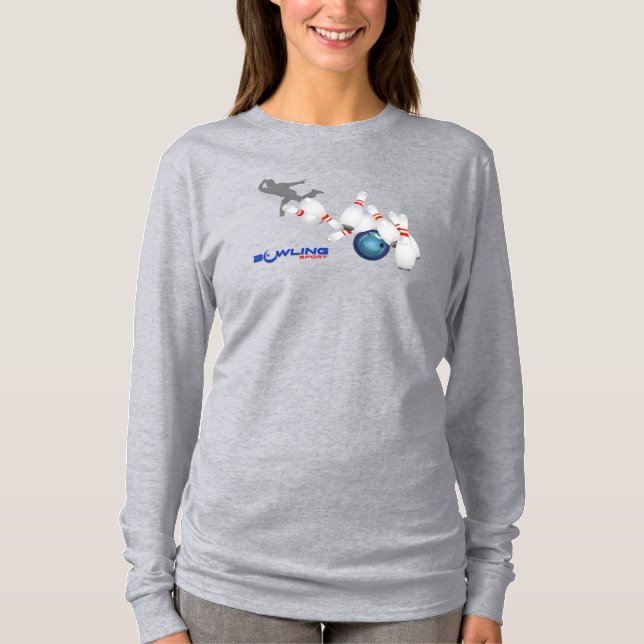 Bowling Sports | Kvinnors Långärmad T Shirt (Framsida)