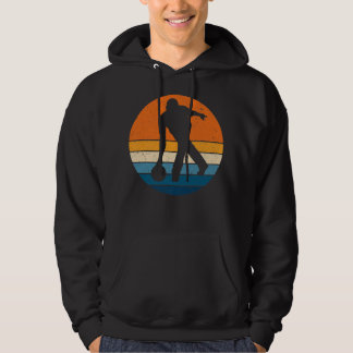 Bowling Sports, Retro Vintage Sunset, funny Bowlar Hoodie