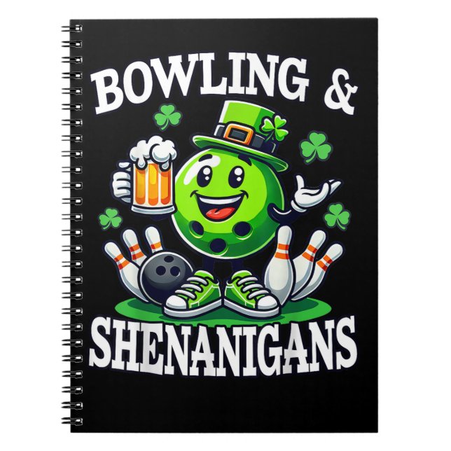 Bowling St Patrick's Day buskis Anteckningsbok (Framsidan)