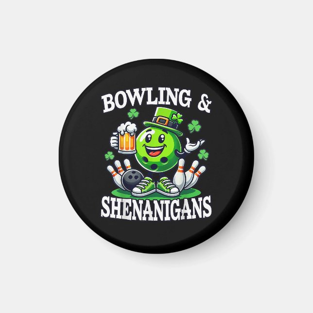 Bowling St. Patrick's Day buskis Magnet (Framsidan)