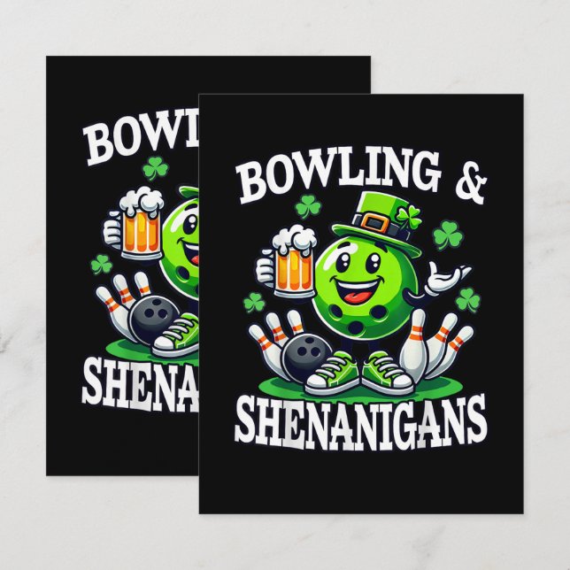 Bowling St. Patrick's Day busstreck Kort (Fram/baksida)