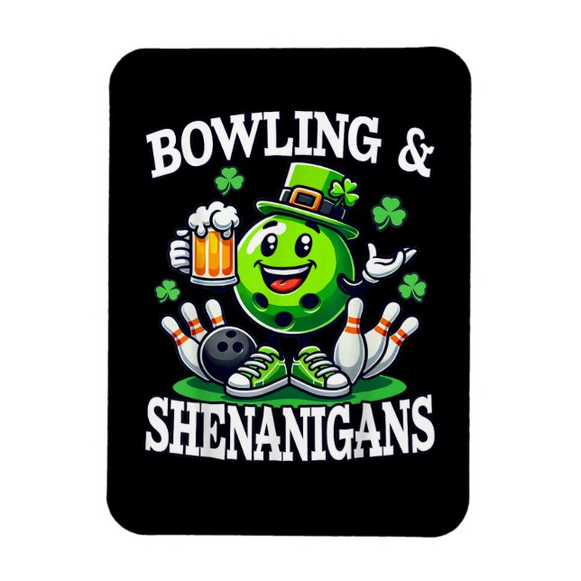 Bowling St Patrick's Day Tokigheter Magnet (Vertikal)