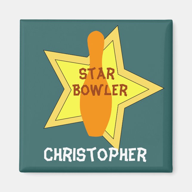 Bowling Star Personlig Magnet (Framsidan)