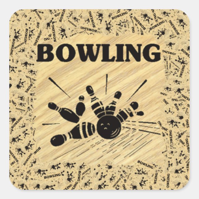 BOWLING Stickers Fyrkantigt Klistermärke (Framsida)