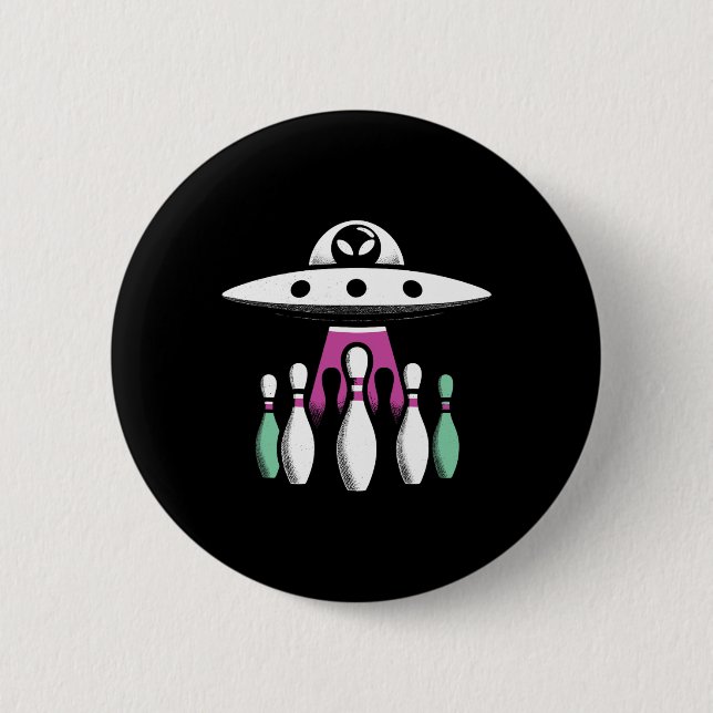 Bowling Stift Abduction Alien Ufo - Funny Alien In Knapp (Framsida)