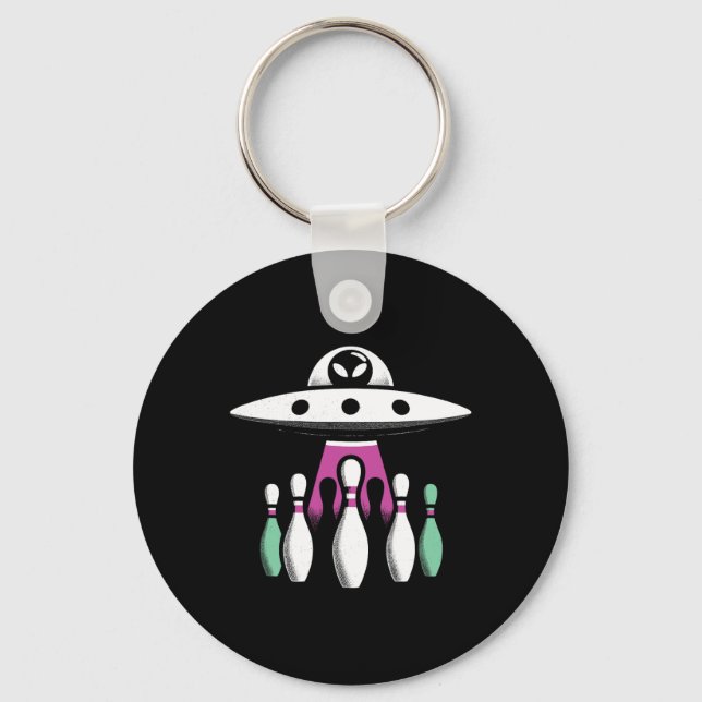 Bowling Stift Abduction Alien Ufo - Funny Alien In Nyckelring (Framsida)