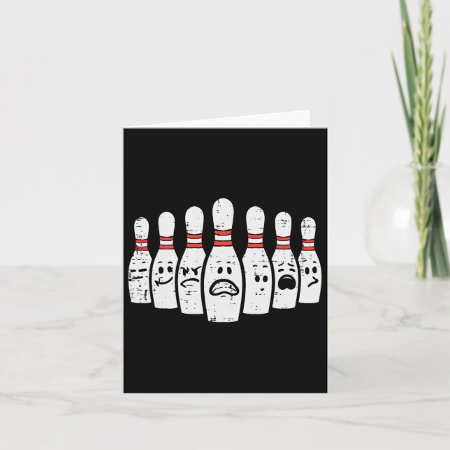 Bowling Stift Ansikte Funny Bowlareare Manar Women Kort (Framsida)