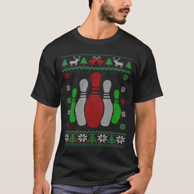 Bowling Stift Bowlareare Bowling Ugly jul T Shirt (Framsida)