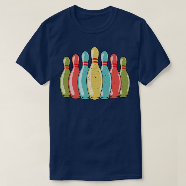 Bowling Stift Bowling Player Bowlareare Retro Vint T Shirt (Design framsida)