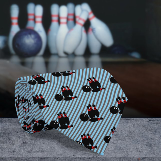Bowling Stift och Boll Graphic on Diagonal Rand Slips (Skapare uppladdad)