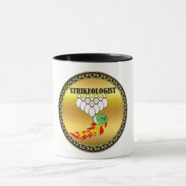 Bowling stift och boll med ord STRIKEOLOGIST Mugg