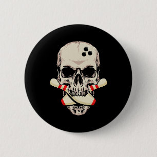 Bowling Stift Retro Skull Skeleton HuvudBowling Ba Knapp