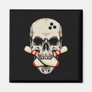 Bowling Stift Retro Skull Skeleton HuvudBowling Ba Magnet