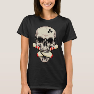 Bowling Stift Retro Skull Skeleton HuvudBowling Ba T Shirt