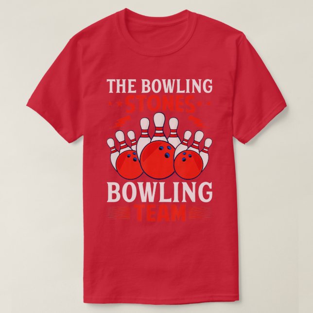 Bowling Stones Bowling Team är Bowlareare och snac T Shirt (Design framsida)