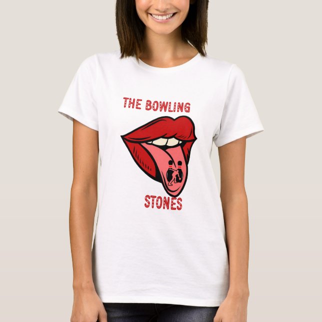 bowling Stones Funny american Star Strejka Bowl T Shirt (Framsida)
