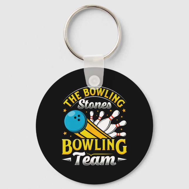 Bowling Stones Funny Bowlers Bowling L Nyckelring (Framsida)