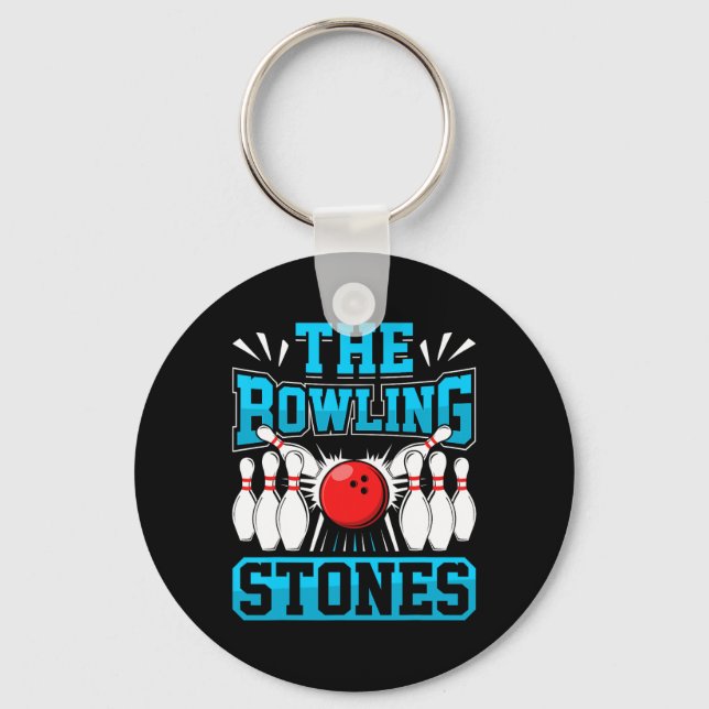 Bowling Stones Funny Bowlers Bowling L Nyckelring (Framsida)