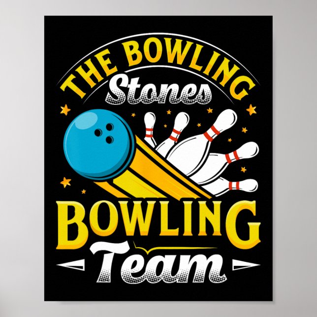 Bowling Stones Funny Bowlers Bowling L Poster (Framsidan)